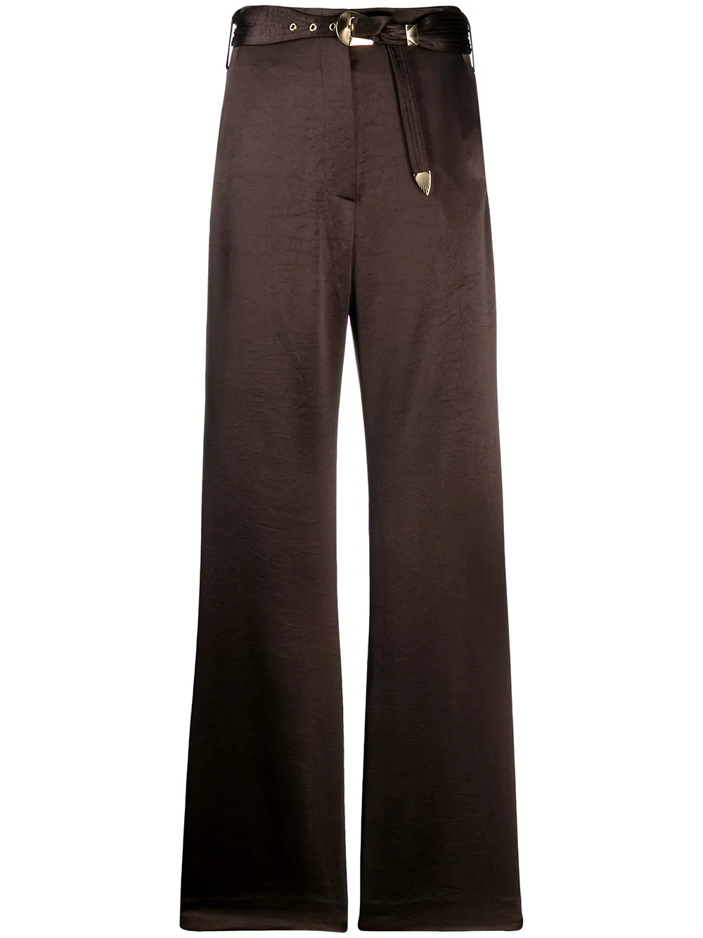 brown trousers wide leg