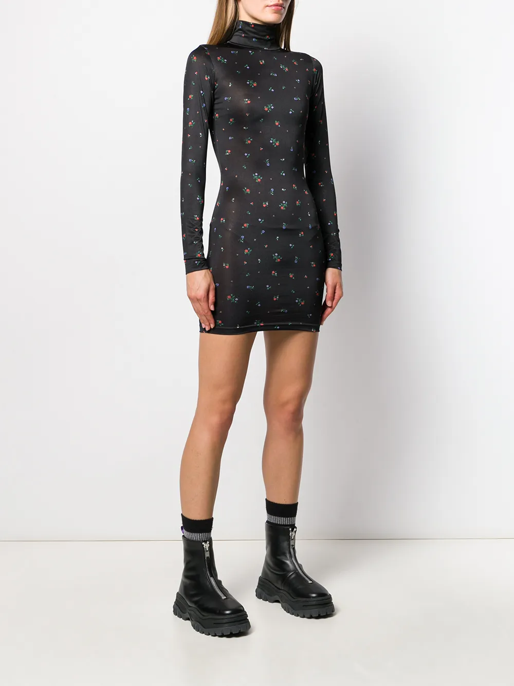 Vetements Roll-neck Bodycon Dress In Black