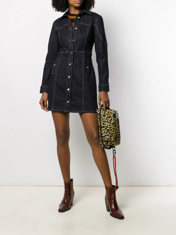 ganni denim shirt dress