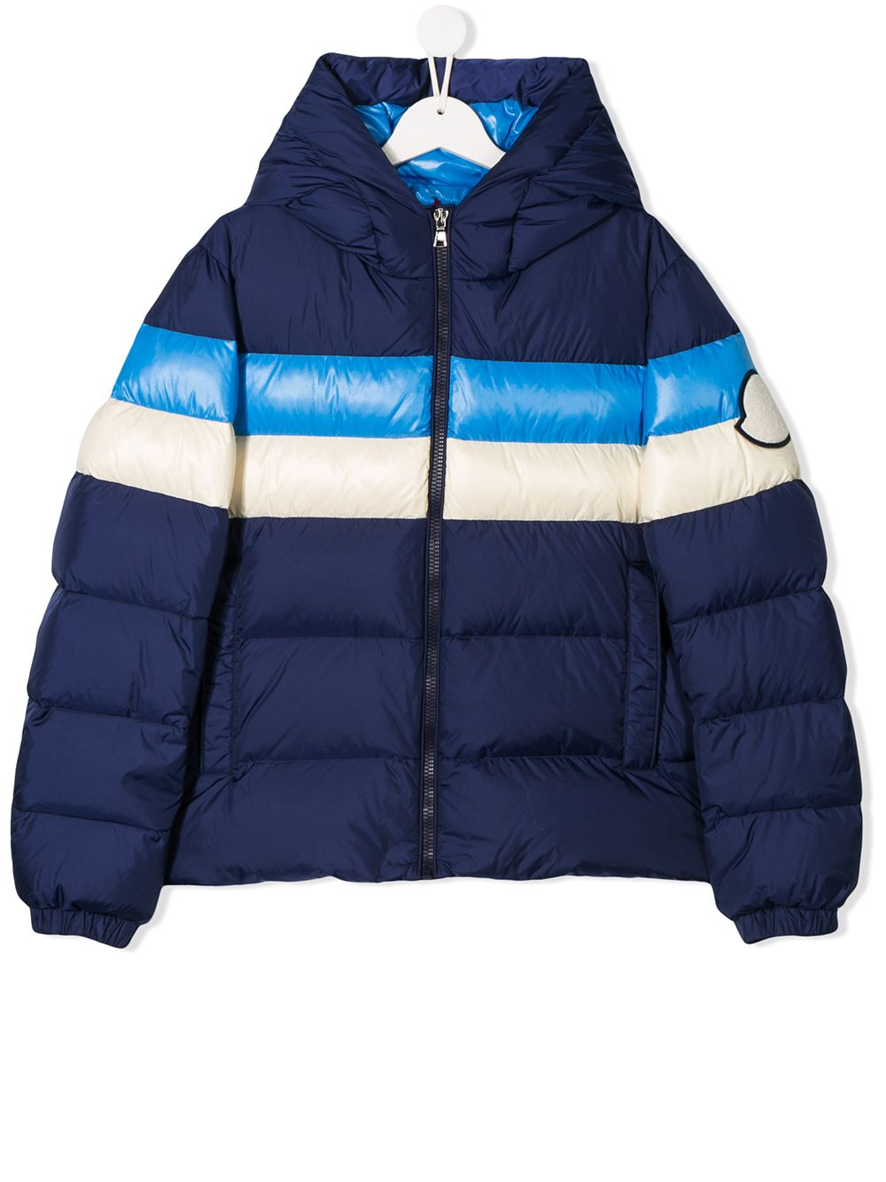 фото Moncler kids куртка-пуховик в стиле колор-блок