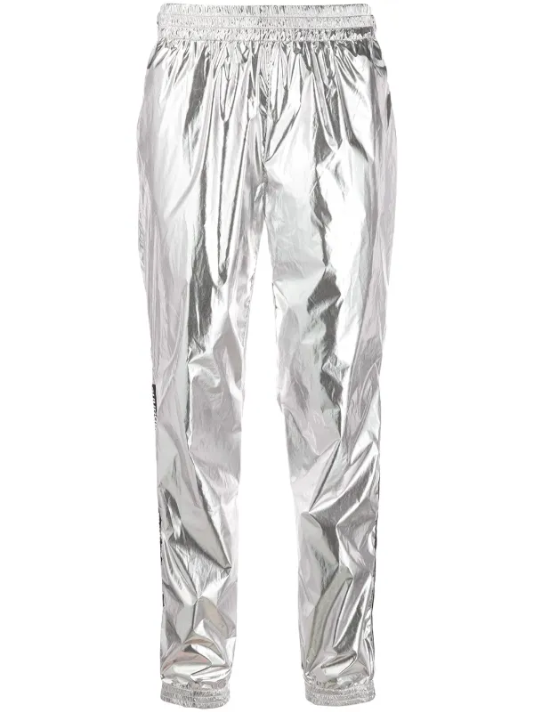 metallic track pants