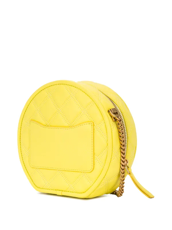 yellow round crossbody bag