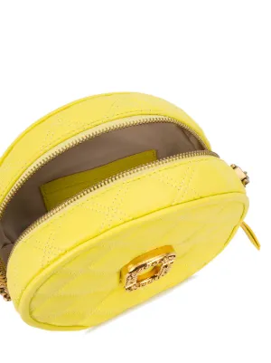 yellow round crossbody bag