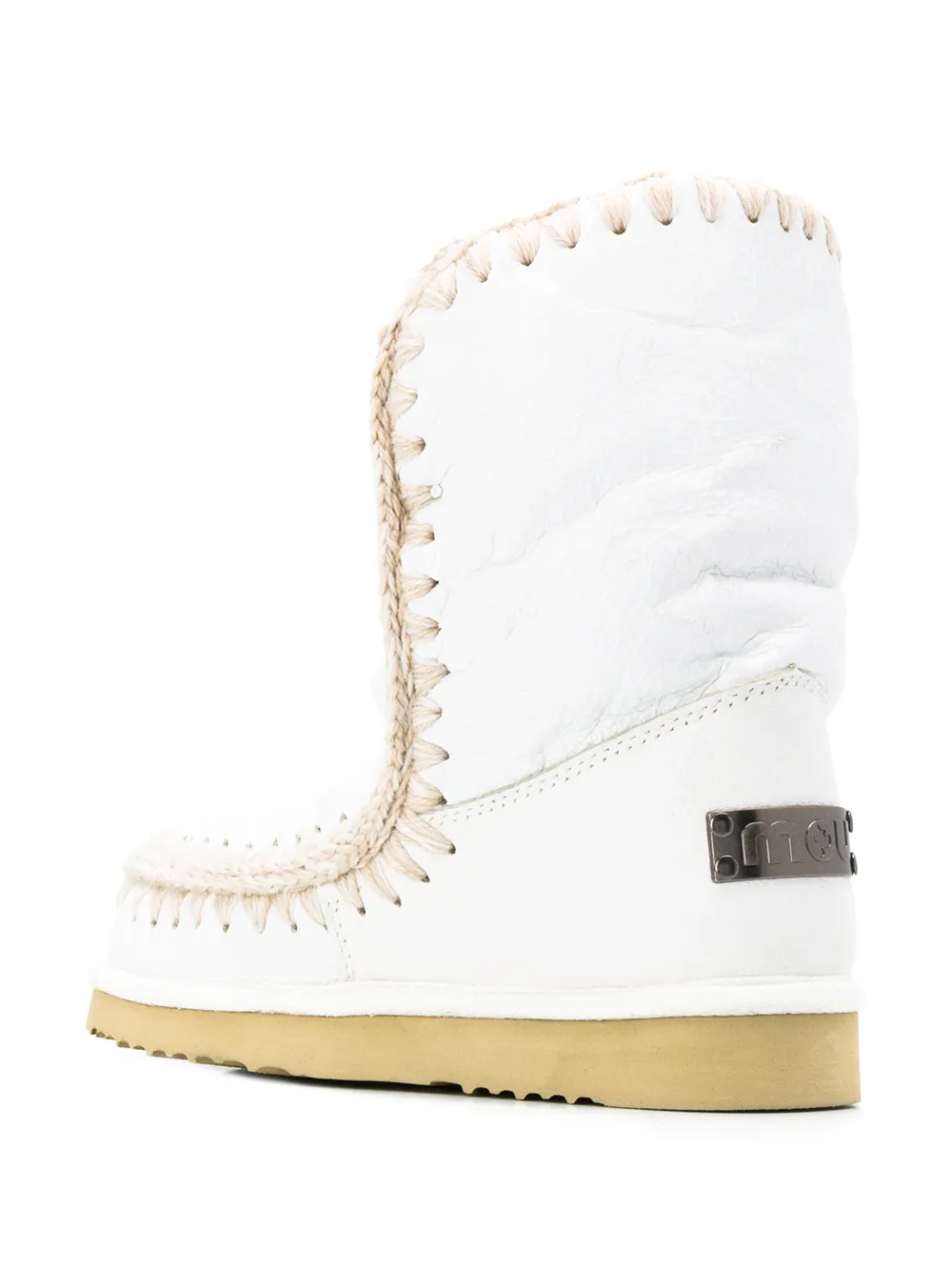 Mou Eskimo laarzen met stiksel afwerking Wit