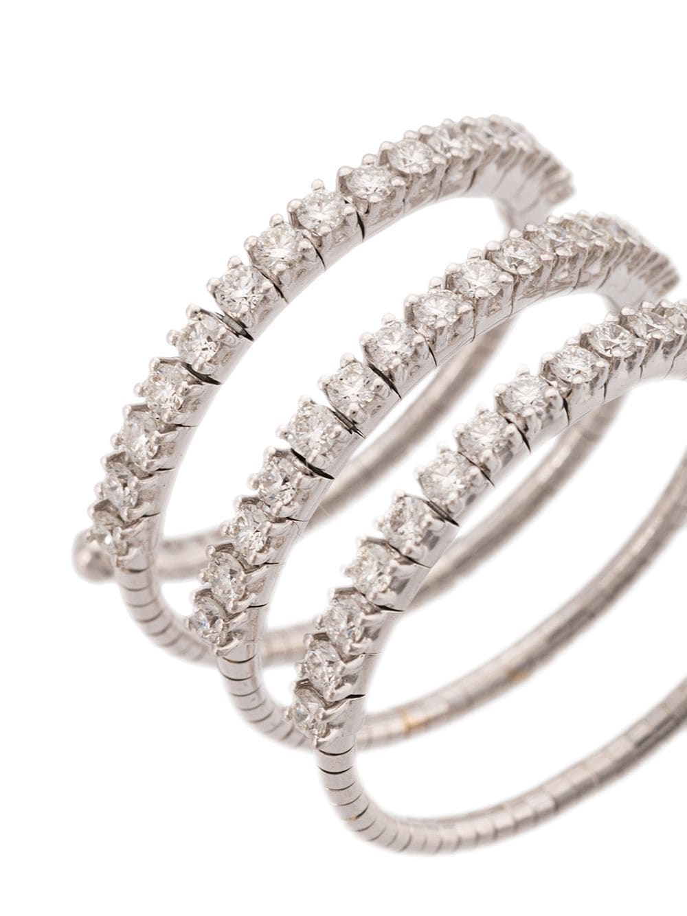 Shop Mattia Cielo 18kt White Rugiada Three Wrap Diamond Ring In Silver