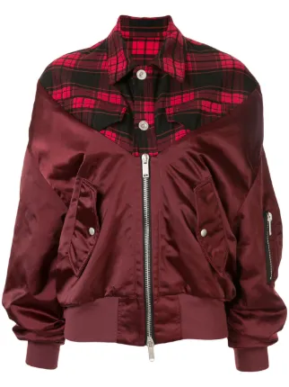 UNRAVEL PROJECT Tartan Hybrid Bomber Jacket Farfetch