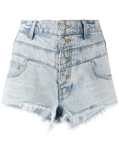 embroidered stripe denim shorts | AMIRI 