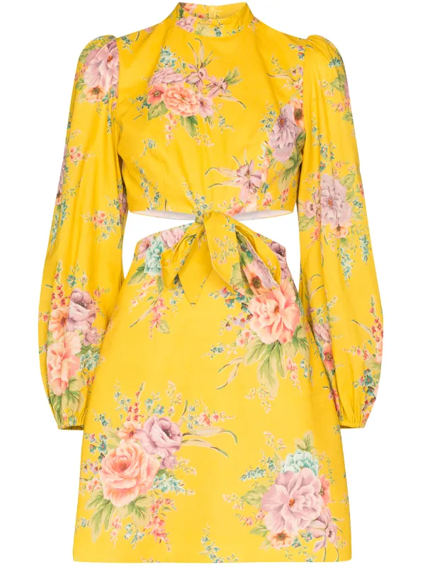 zimmermann cut out floral dress