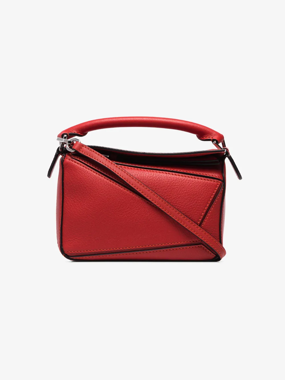 LOEWE LOEWE RED PUZZLE LEATHER MINI SHOULDER BAG,32230U9514431748