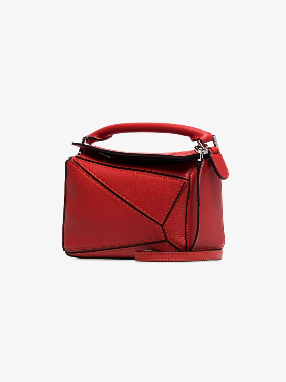 LOEWE LOEWE RED PUZZLE LEATHER MINI SHOULDER BAG,32230U9514431748