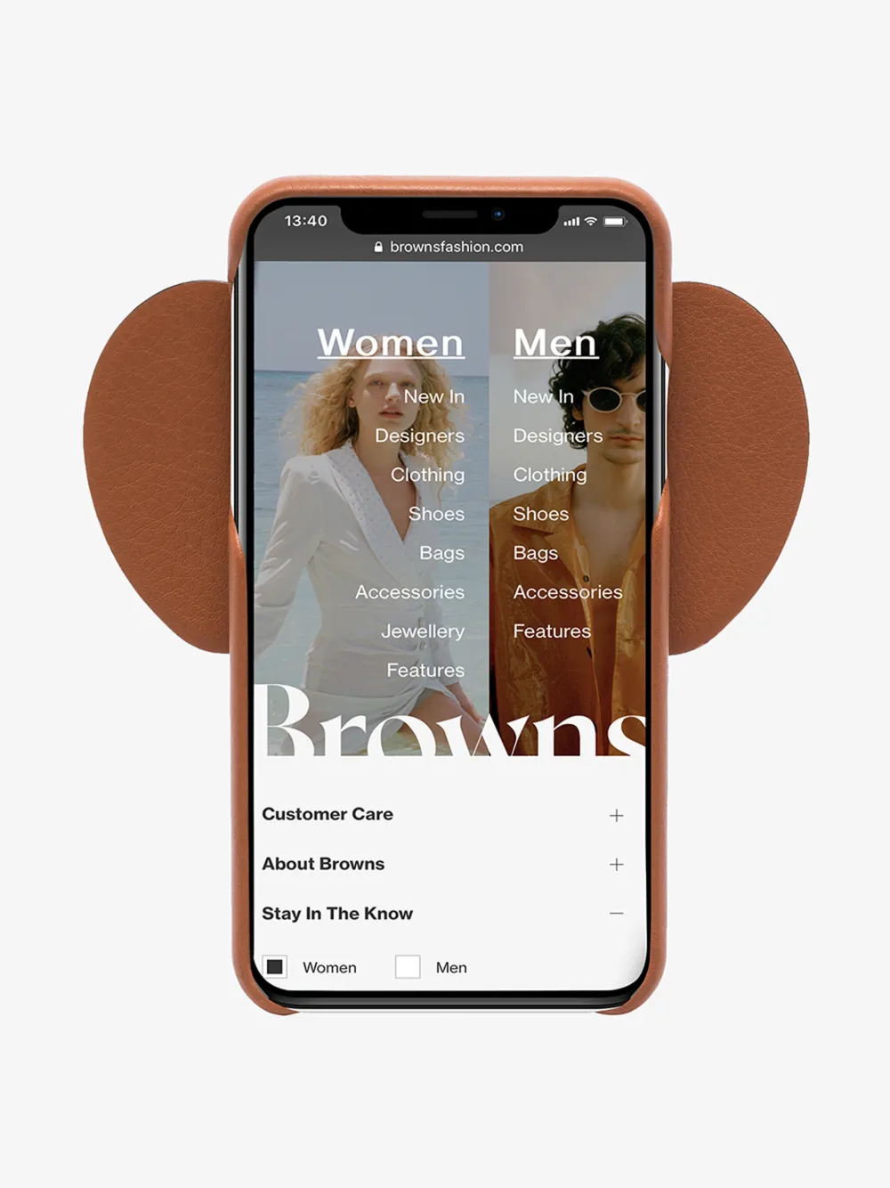 LOEWE BROWN LEATHER ELEPHANT IPHONE X/XS CASE,10330AB0514431768
