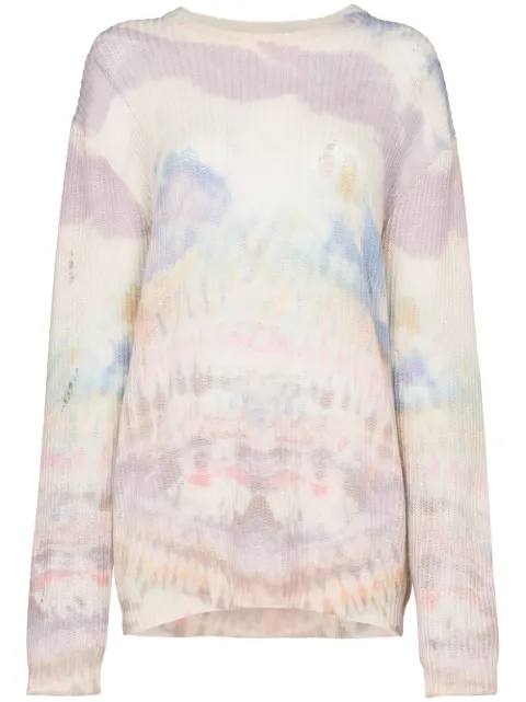AMIRI tie-dye slouchy jumper purple & neutral Y0W05551CC - Farfetch