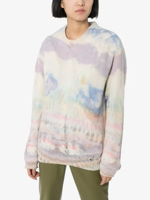 AMIRI tie-dye slouchy jumper purple & neutral Y0W05551CC - Farfetch