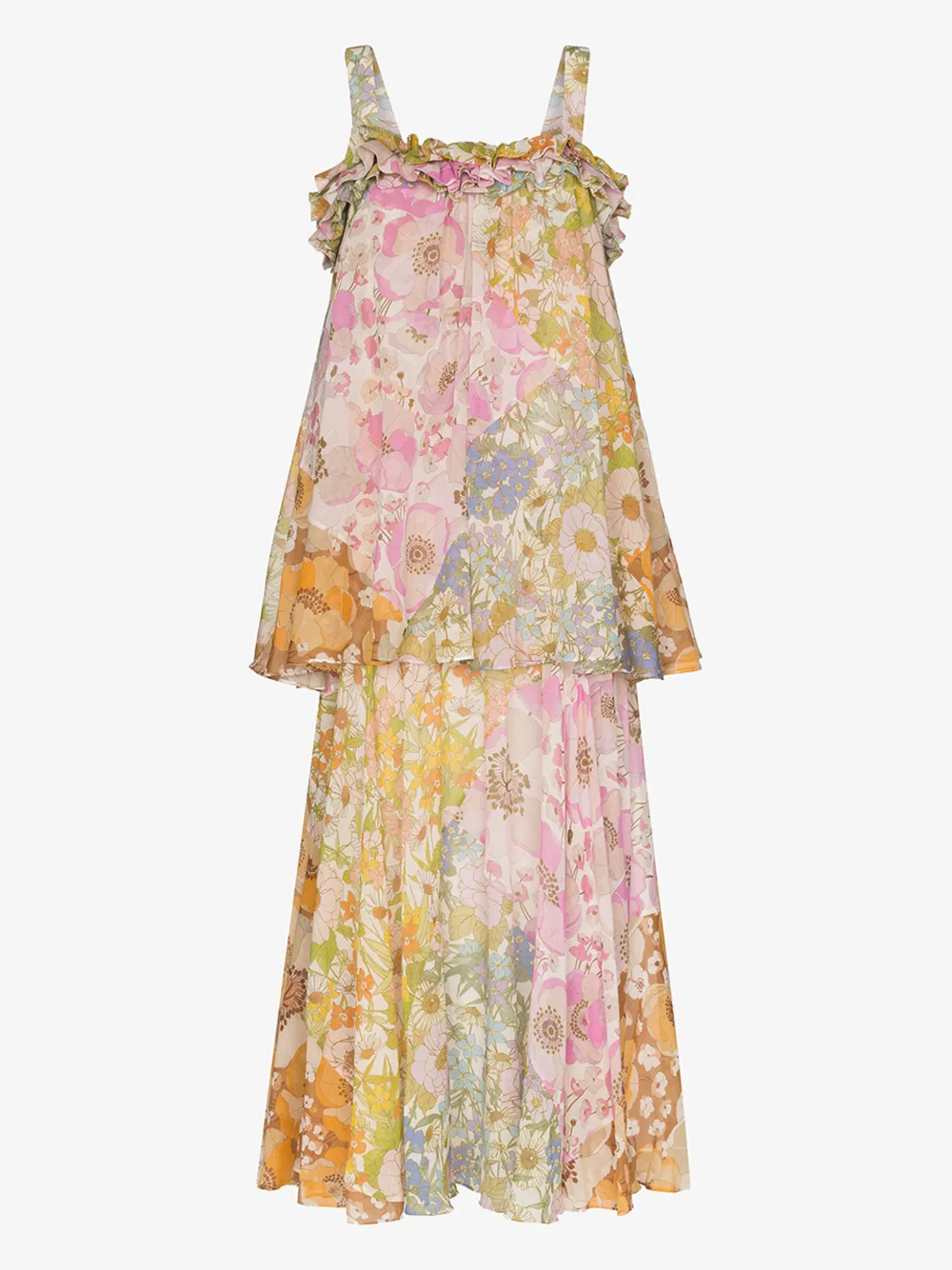 ZIMMERMANN TIERED FLORAL MAXI DRESS,7351DSUP14431799
