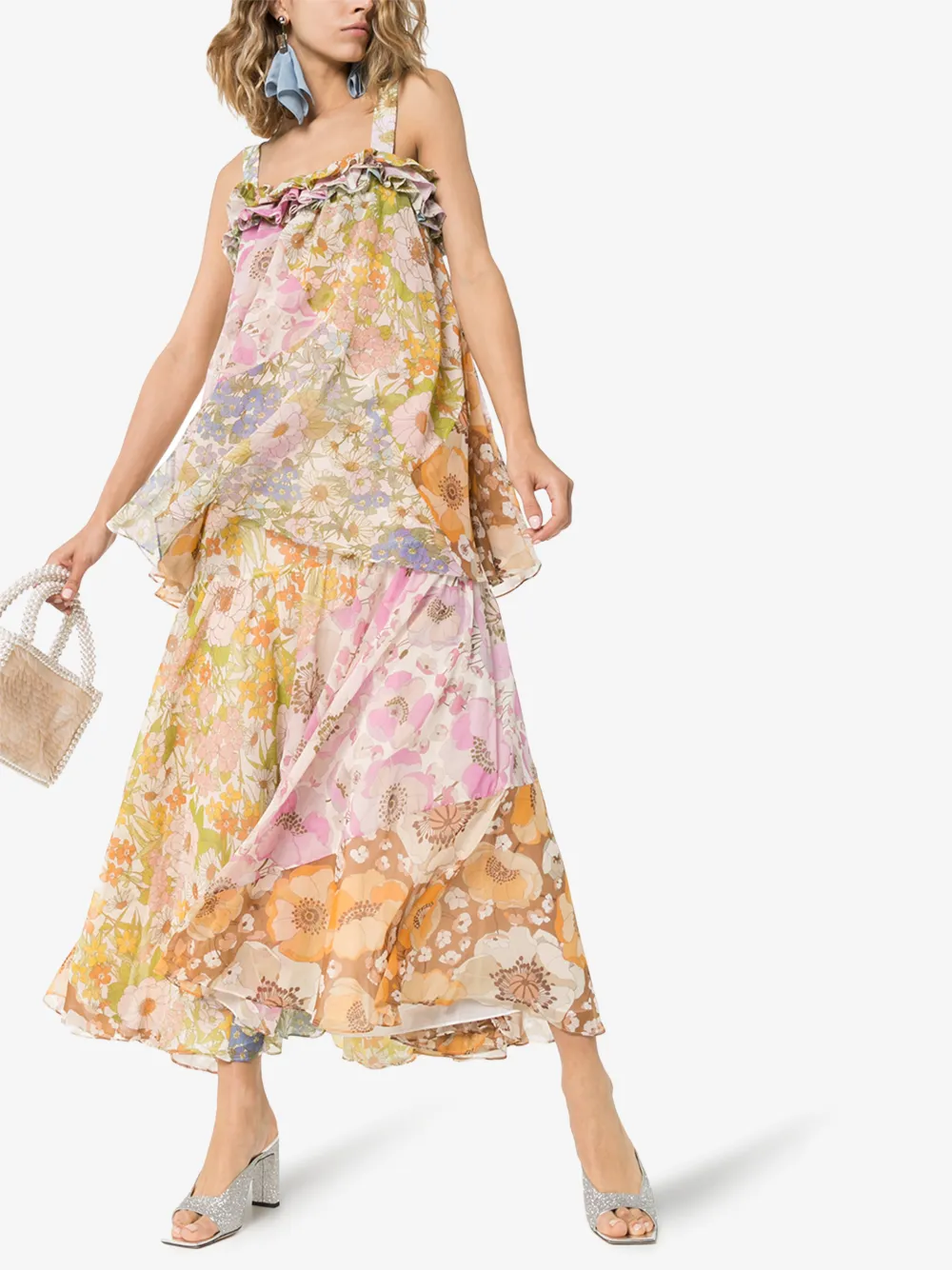 ZIMMERMANN TIERED FLORAL MAXI DRESS,7351DSUP14431799