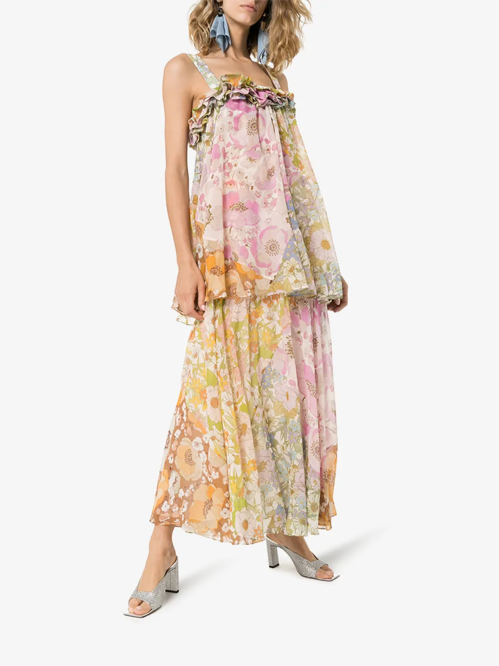 ZIMMERMANN TIERED FLORAL MAXI DRESS,7351DSUP14431799