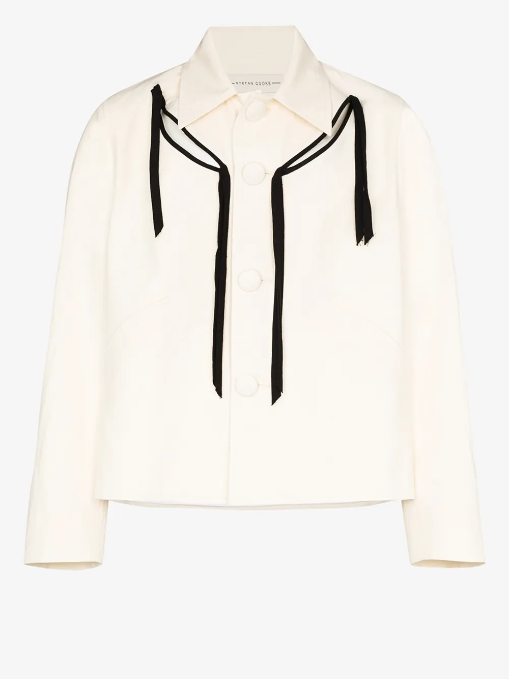 STEFAN COOKE SLASHED COTTON SHIRT JACKET