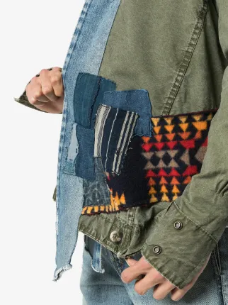 patchwork wrap-style jacket展示图