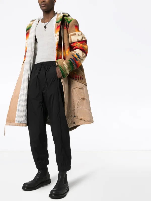 haw_crews様　greg lauren グレッグローレン ローブ コート Greg Lauren 50/50 Hooded Coat | Brown | FARFETCH