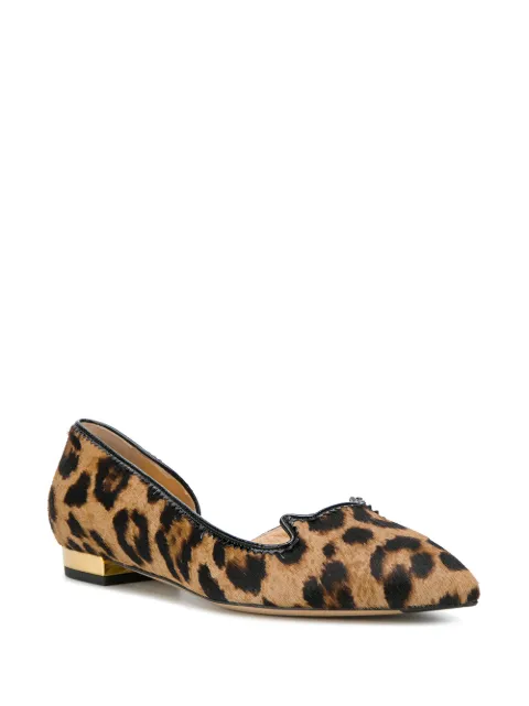 CHARLOTTE OLYMPIA LEOPARD PRINT BALLERINA FLATS