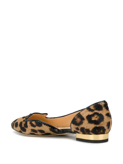CHARLOTTE OLYMPIA LEOPARD PRINT BALLERINA FLATS