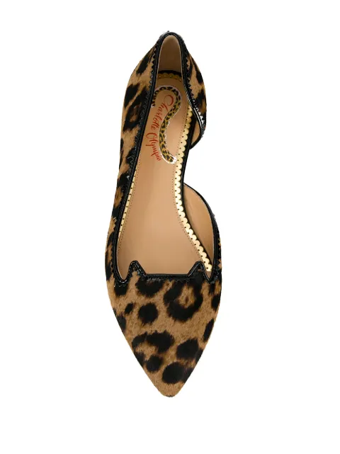 CHARLOTTE OLYMPIA LEOPARD PRINT BALLERINA FLATS
