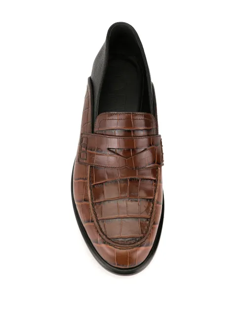 loewe crocodile effect loafers