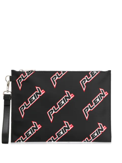 Philipp Plein logo print clutch 