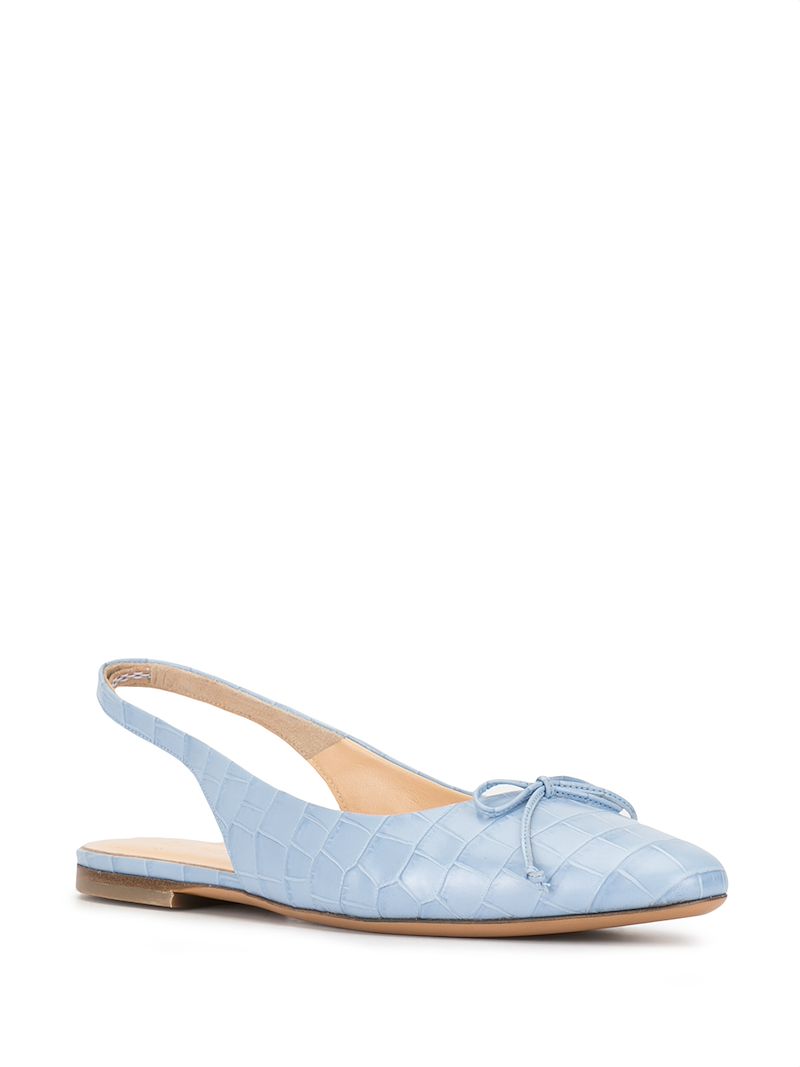 BY FAR TONI CROCO EMBOSSED BALLERINA SHOES