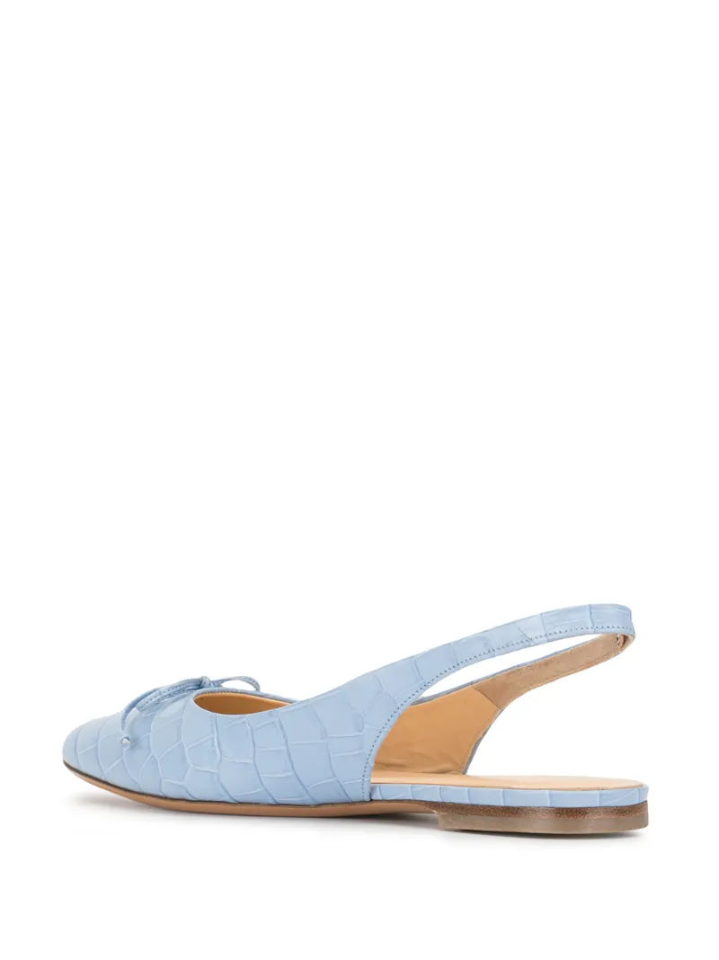 BY FAR TONI CROCO EMBOSSED BALLERINA SHOES