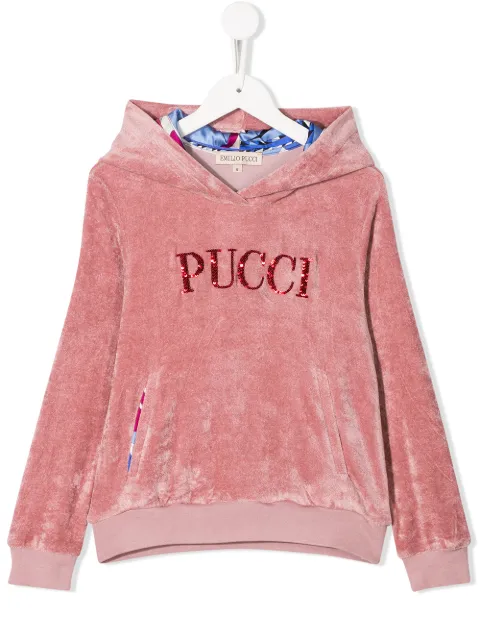 PUCCI Junior embellished logo hoodie