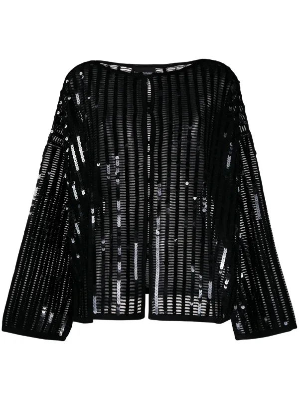 sequin black cardigan