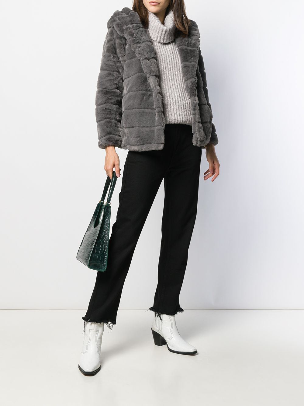 фото Apparis hooded faux-fur jacket