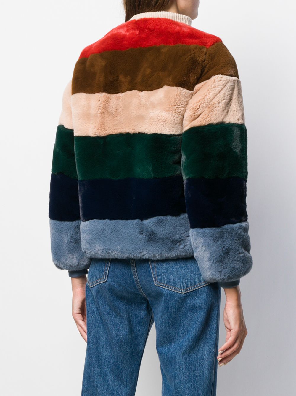 фото Apparis striped faux-fur jacket