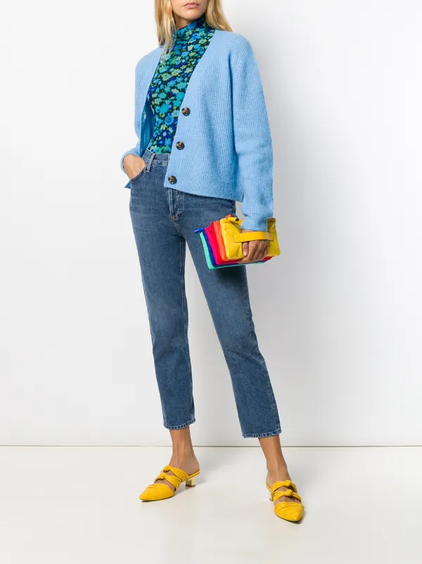 ganni blue cardigan