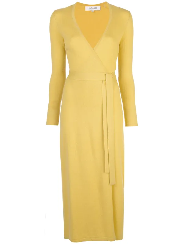 diane von furstenberg yellow wrap dress