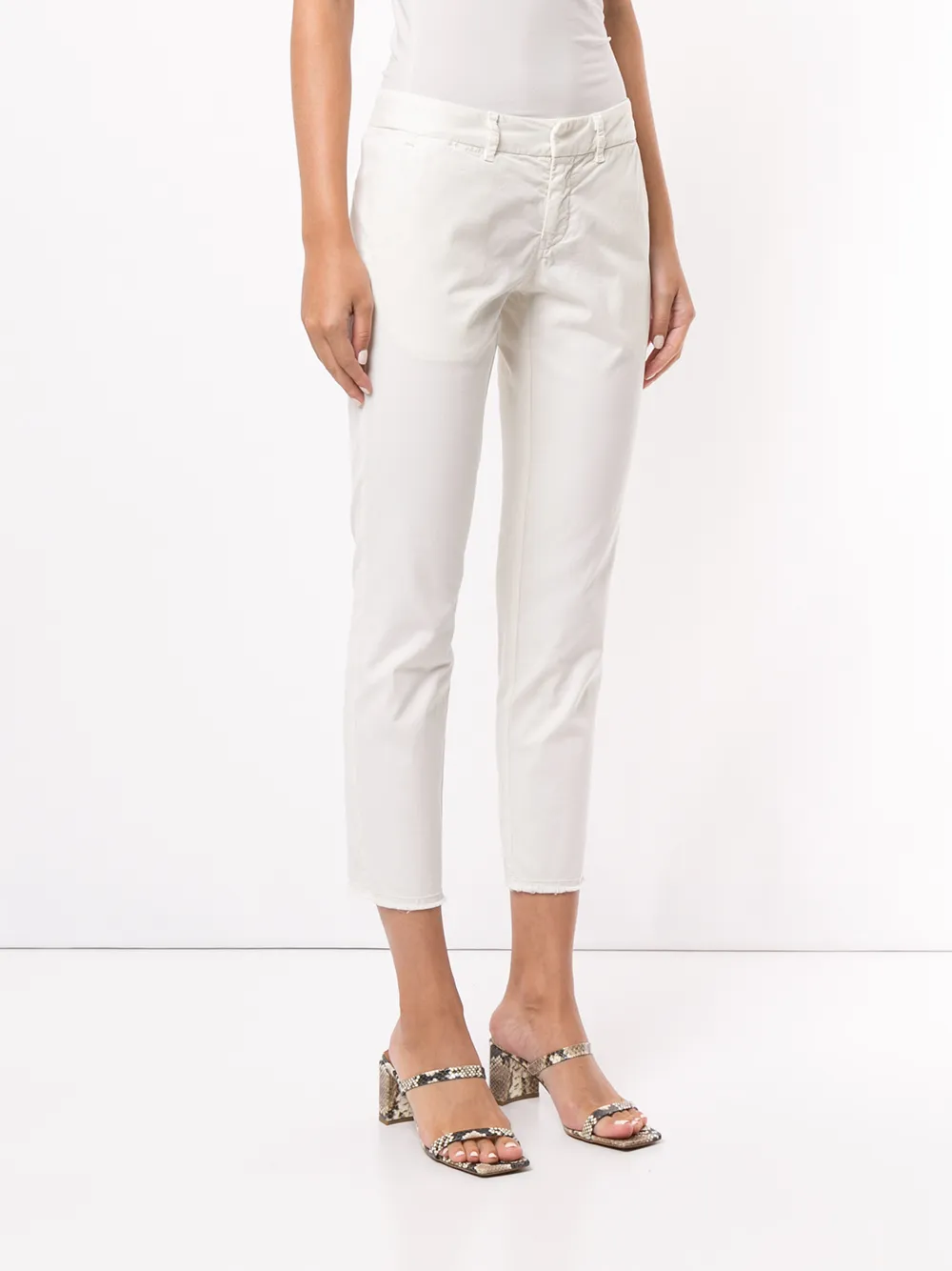 Shop Nili Lotan Cropped Skinny-fit Trousers In White