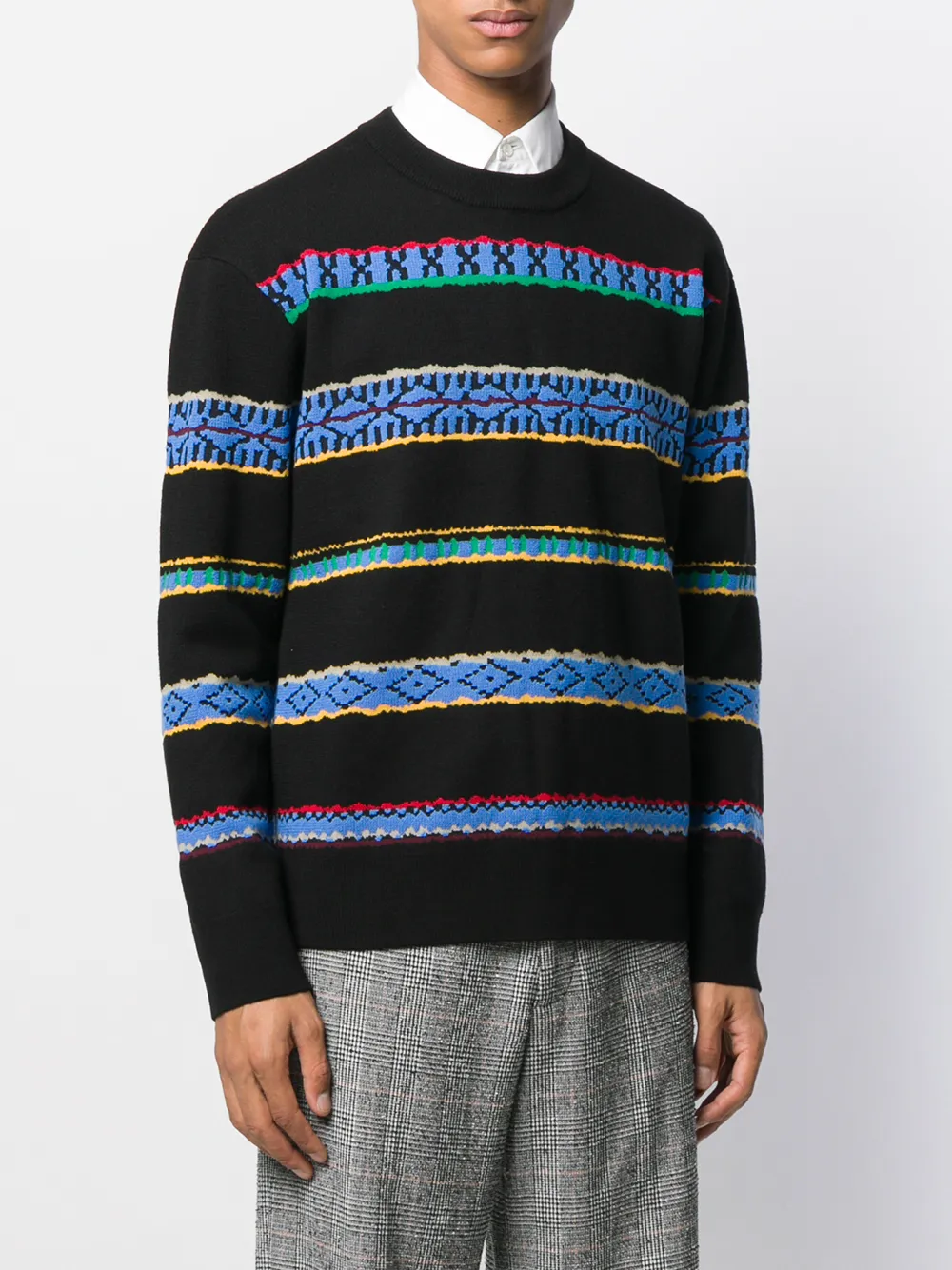  Kenzo Gestreifter Pullover   Schwarz 