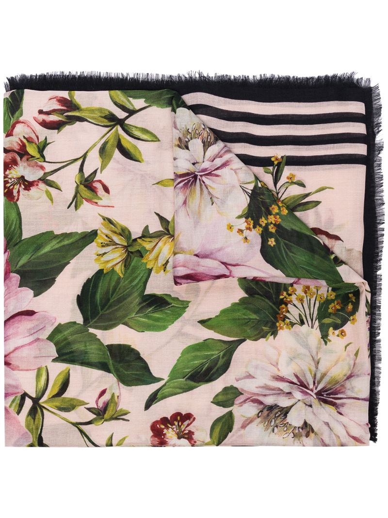 DOLCE & GABBANA FLORAL PRINT SCARF