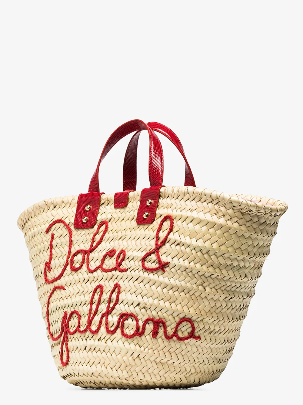 DOLCE & GABBANA DOLCE & GABBANA NEUTRAL KENDRA EMBROIDERED LOGO RAFFIA TOTE BAG,BB5888AJ96514438058
