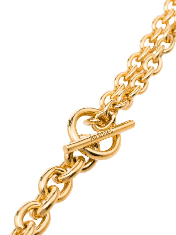 All Blues 18kt Gold Double Mix Chain Necklace - Farfetch