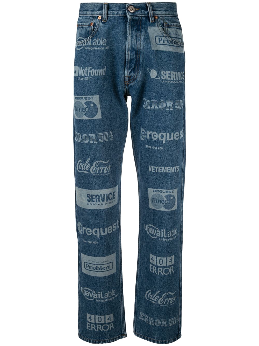 Vetements Fully Branded Jeans In Blue