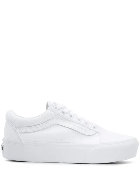vans classic old skool platform triple white sneakers
