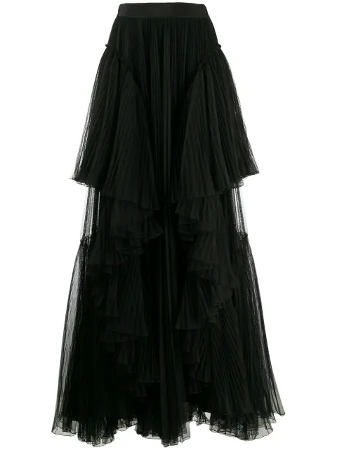 Alberta Ferretti ruffled trim skirt
