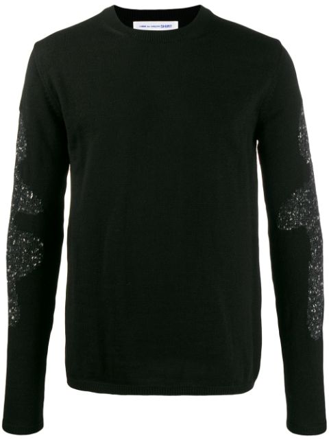 COMME DES GARÇONS SHIRT GLITTERY SLEEVES JUMPER