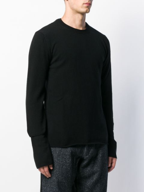 Shop black Comme Des Garçons Shirt relaxed slim cuff sweater with ...