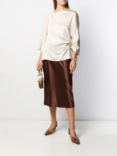 Erika Cavallini Satin Draped Blouse | Farfetch.com