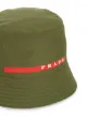 Prada logo patch bucket hat