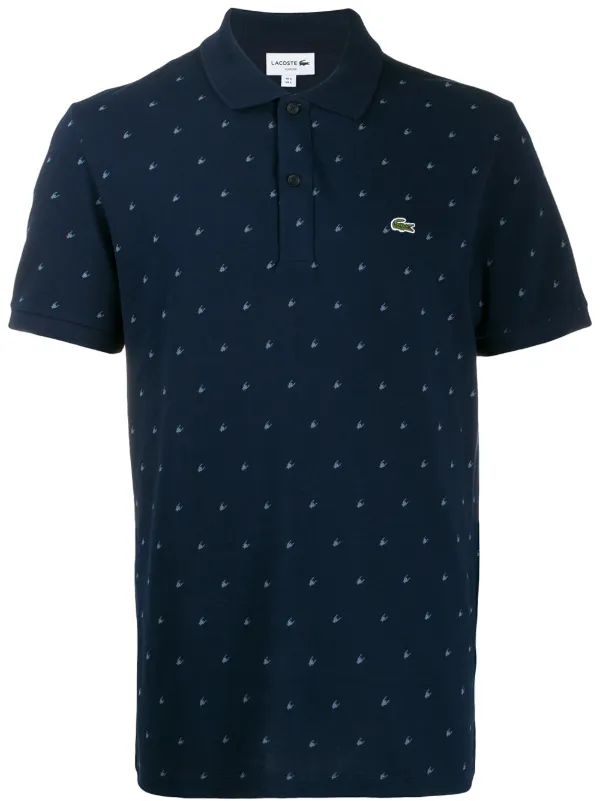 lacoste patterned polo