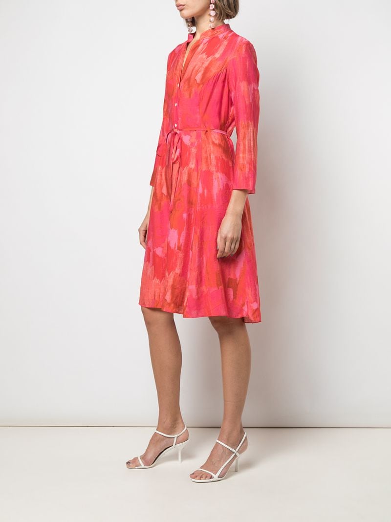 Shop Natori Abstract Print Shirt Dress In Pink